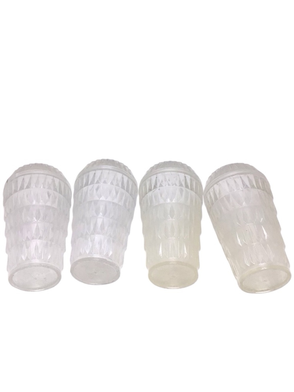 Vintage MCM Arrow Acrylic Salt Pepper Shakers Set Clear Diamond Retro 4 Pc. - Picture 7 of 13